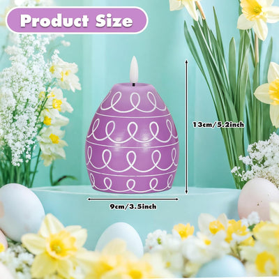 Set 6 Velas LED Huevo Pascua Perfumadas 3 Colores