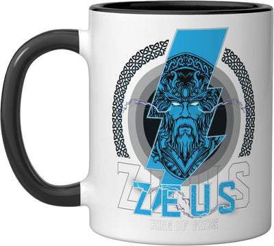 Taza de cerámica mitología griega Zeus color negro y blanco