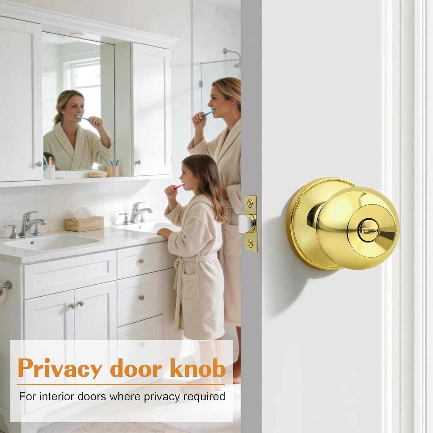 3 Pzas Pomos Puerta Dormitorio Latón Pulido Acero Inox