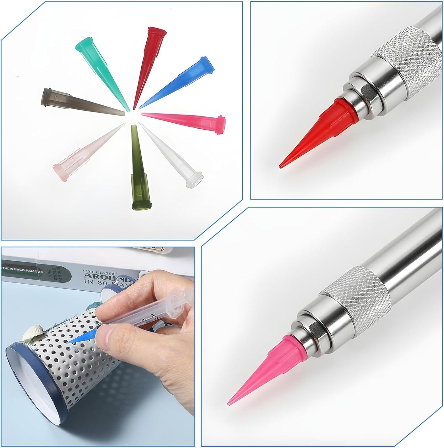 160 Puntas Plástico Dispensadoras Pegamento Multicolor