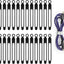 Organiz. cables silicona reutilizable 24uds negro