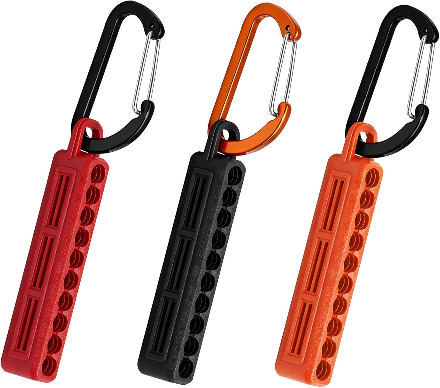 Organiz. brocas hex 1/4 pulg con clips rojo/naranja