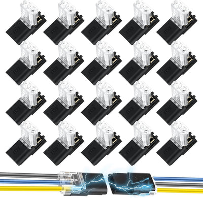 Conector enchufable doble 3 pines con hebilla bloqueo