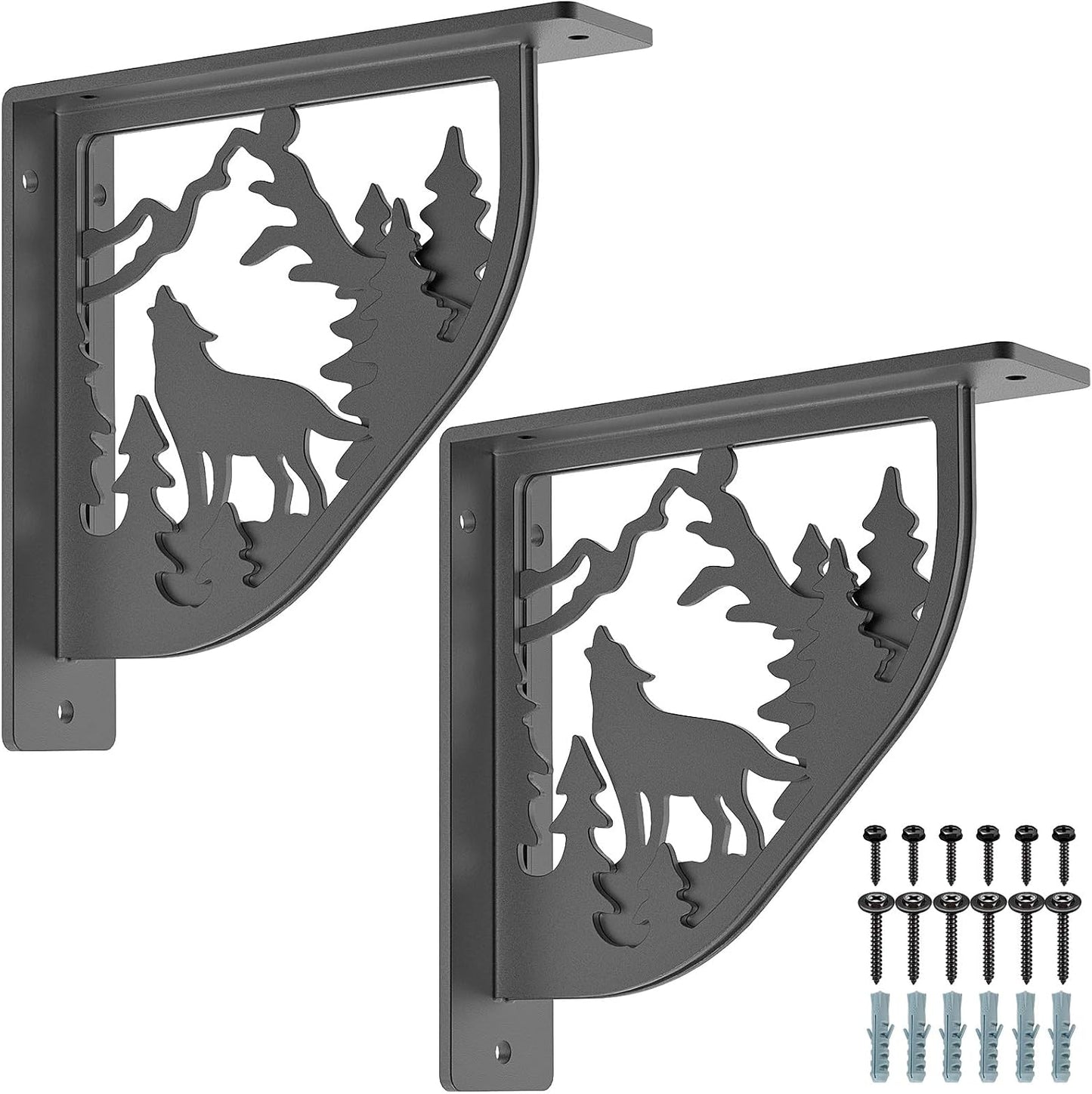 Soportes estante metal negro 8x8x2pulg decorativos