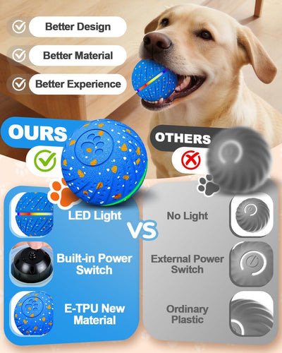 Bolas interactivas para perros con luces IPX7 impermeable
