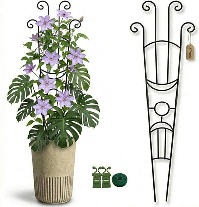 2 Enrejados Ajustables 33pulg para Plantas Trepadoras Metal Grueso
