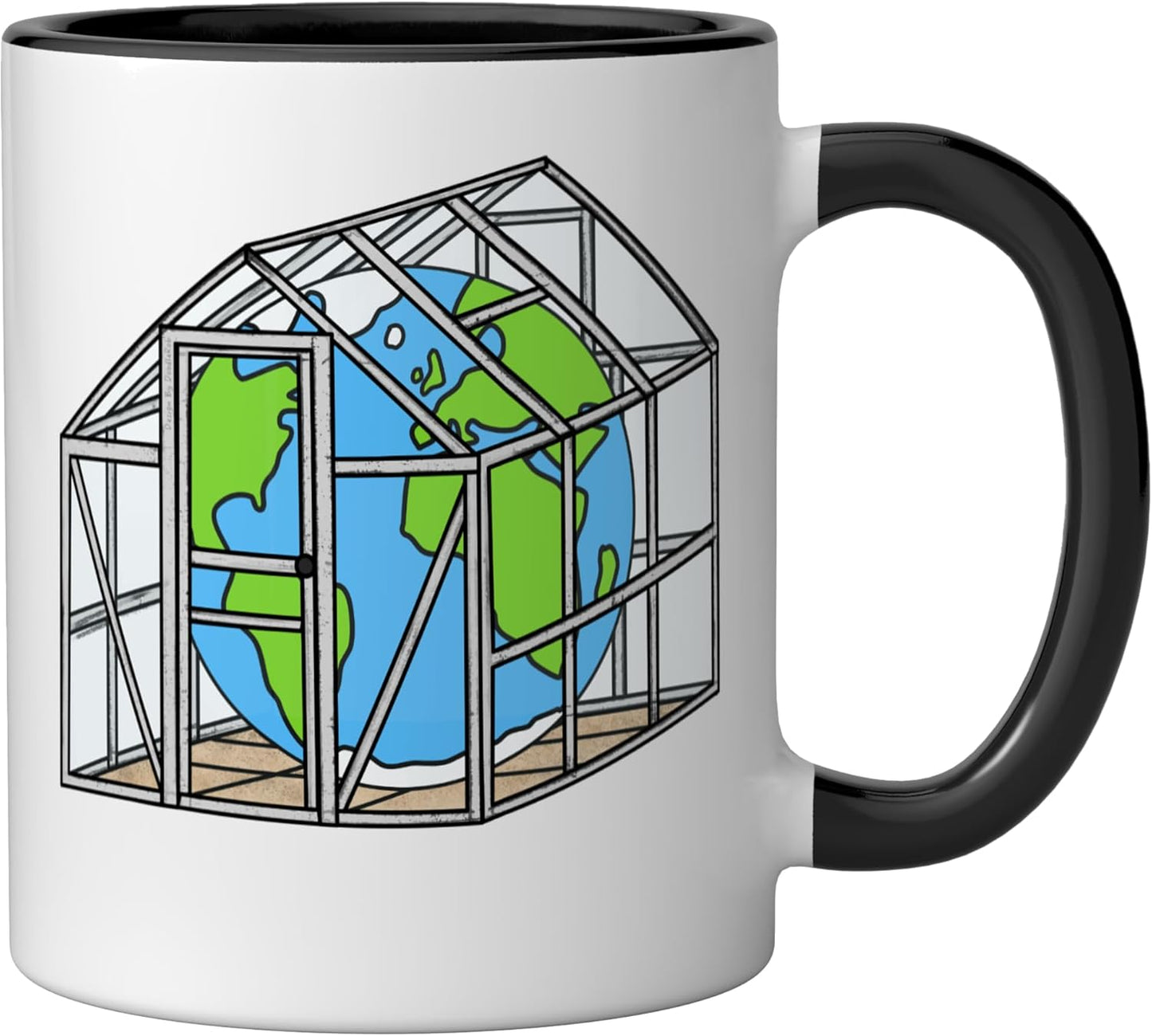 Taza cerámica efecto invernadero Earth Day negra/blanca