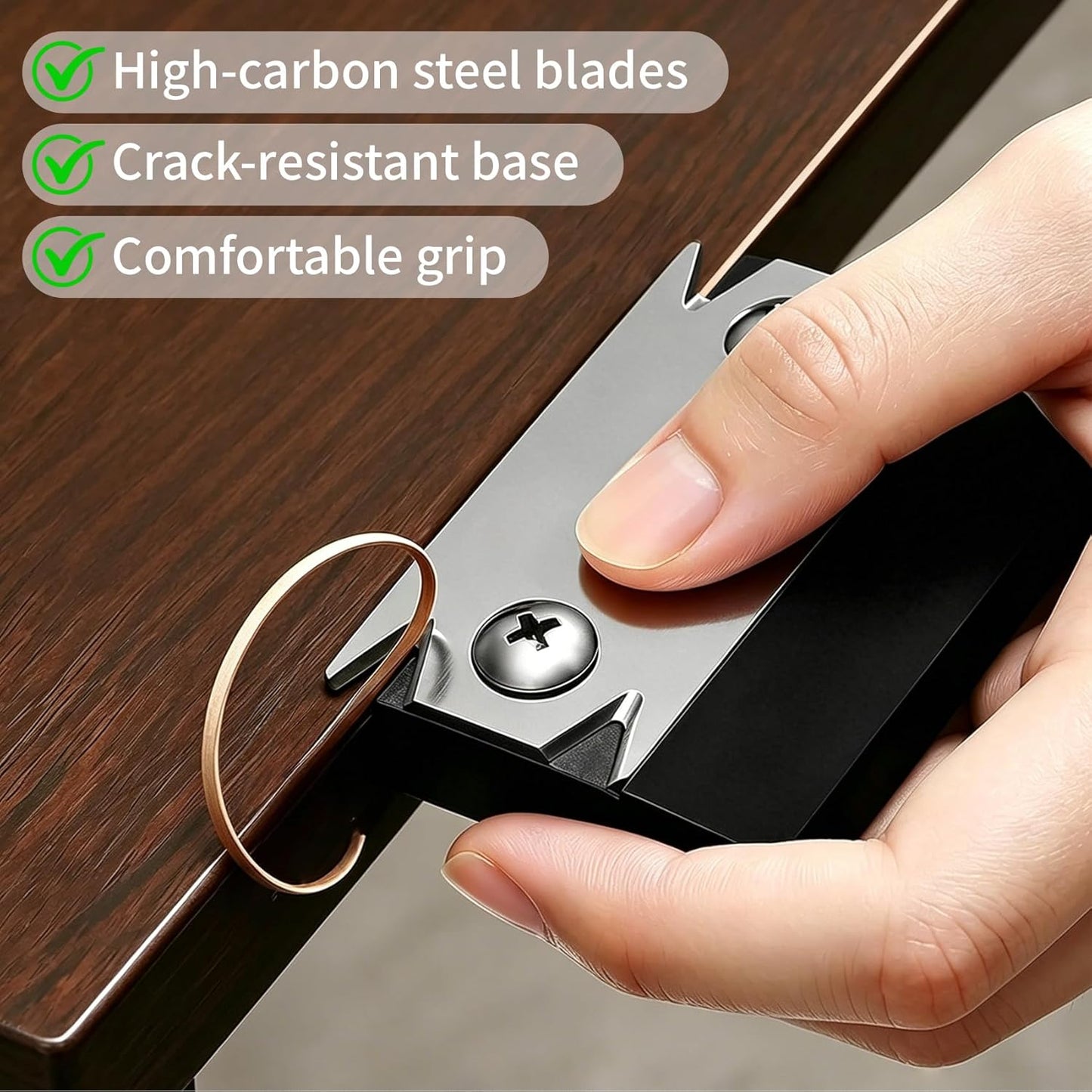 Herramienta recortadora bandas borde acero inox