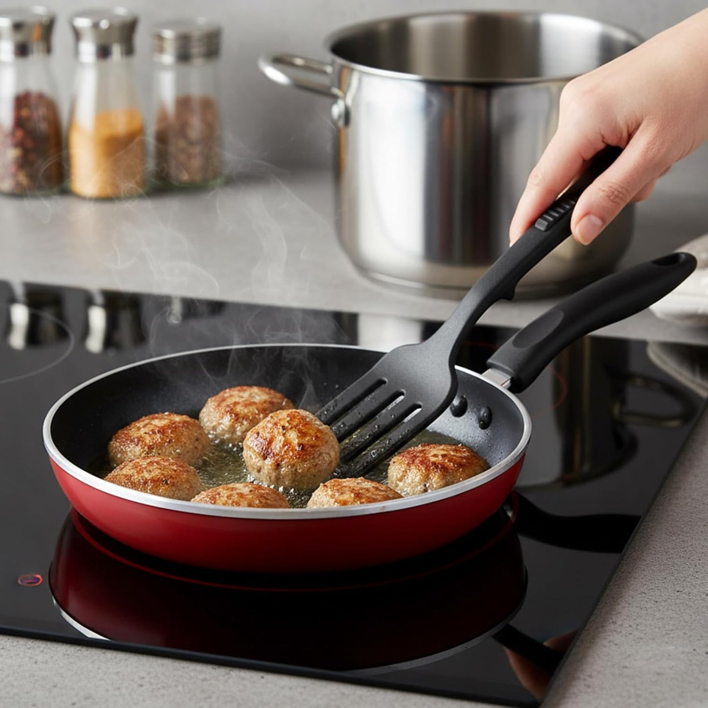 Tenedor flexible silicona 11pulg antiadherente cocina