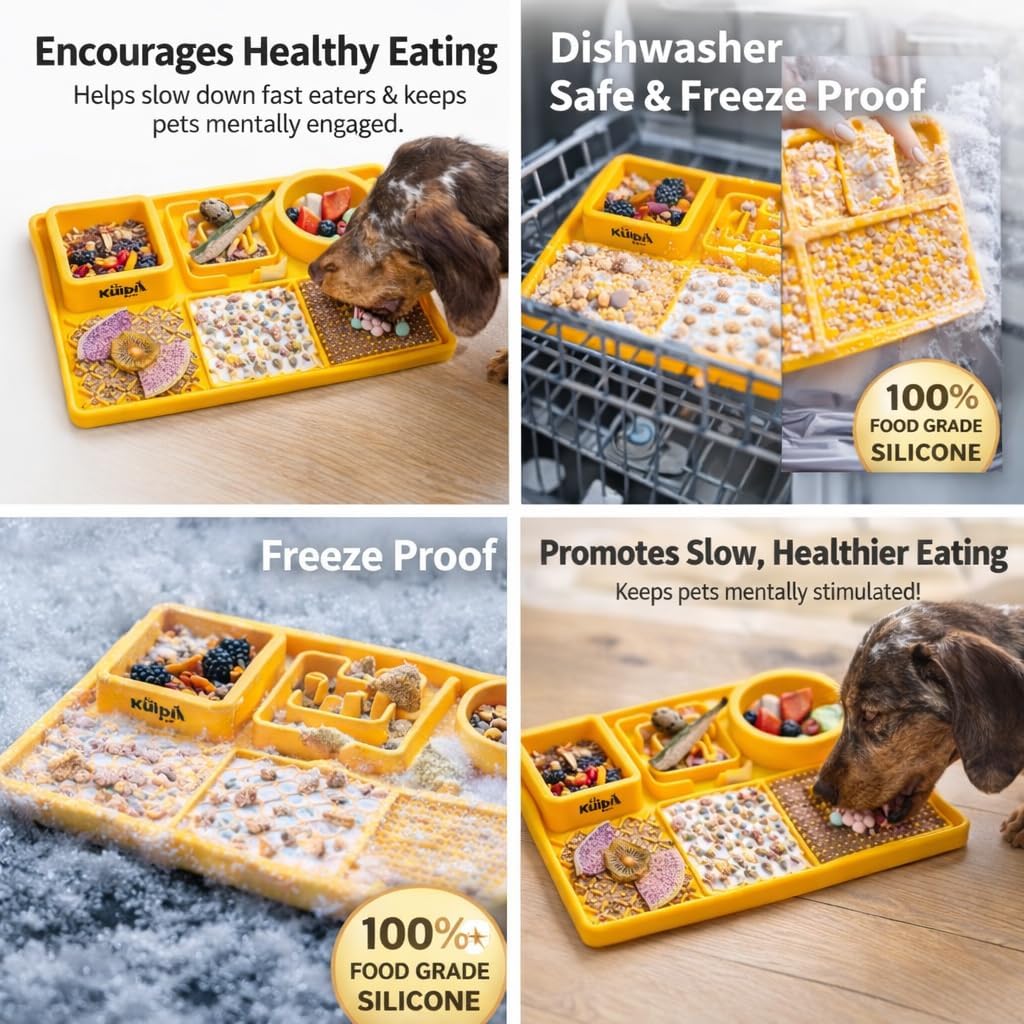 Comedero lento perro tabla alimentación grande con cuencos