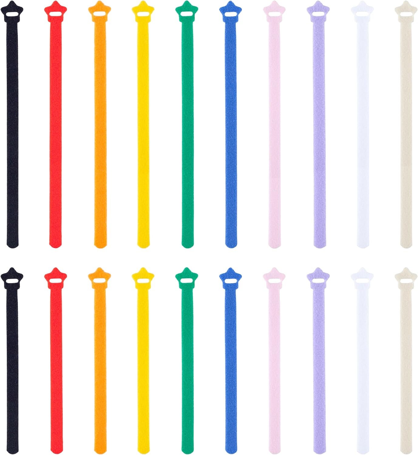 Bridas estrella reutilizables para cables 6-8pulg set 40
