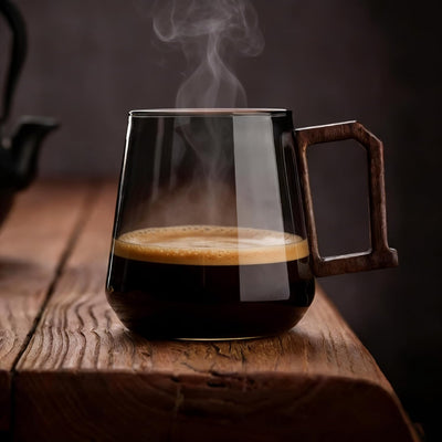 Taza Vidrio Borosilicato 16.9oz Gris Ahumado Café Té