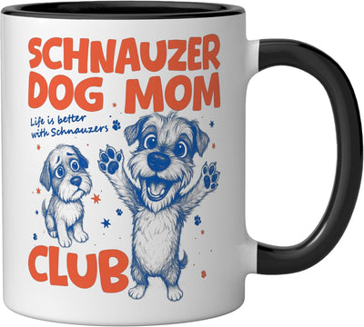 Taza cerámica para mamá perro Schnauzer estilo black/white