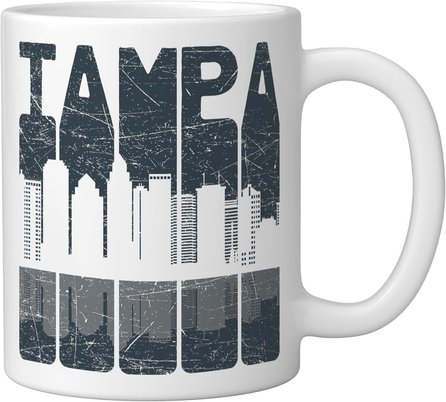 Tapa vintage de Tampa Florida retro taza de cerámica blanca