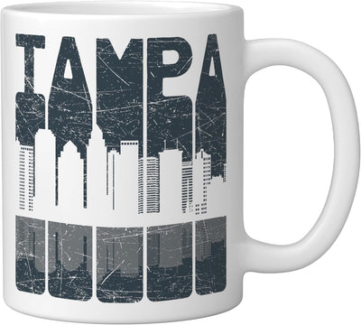 Tapa vintage de Tampa Florida retro taza de cerámica blanca