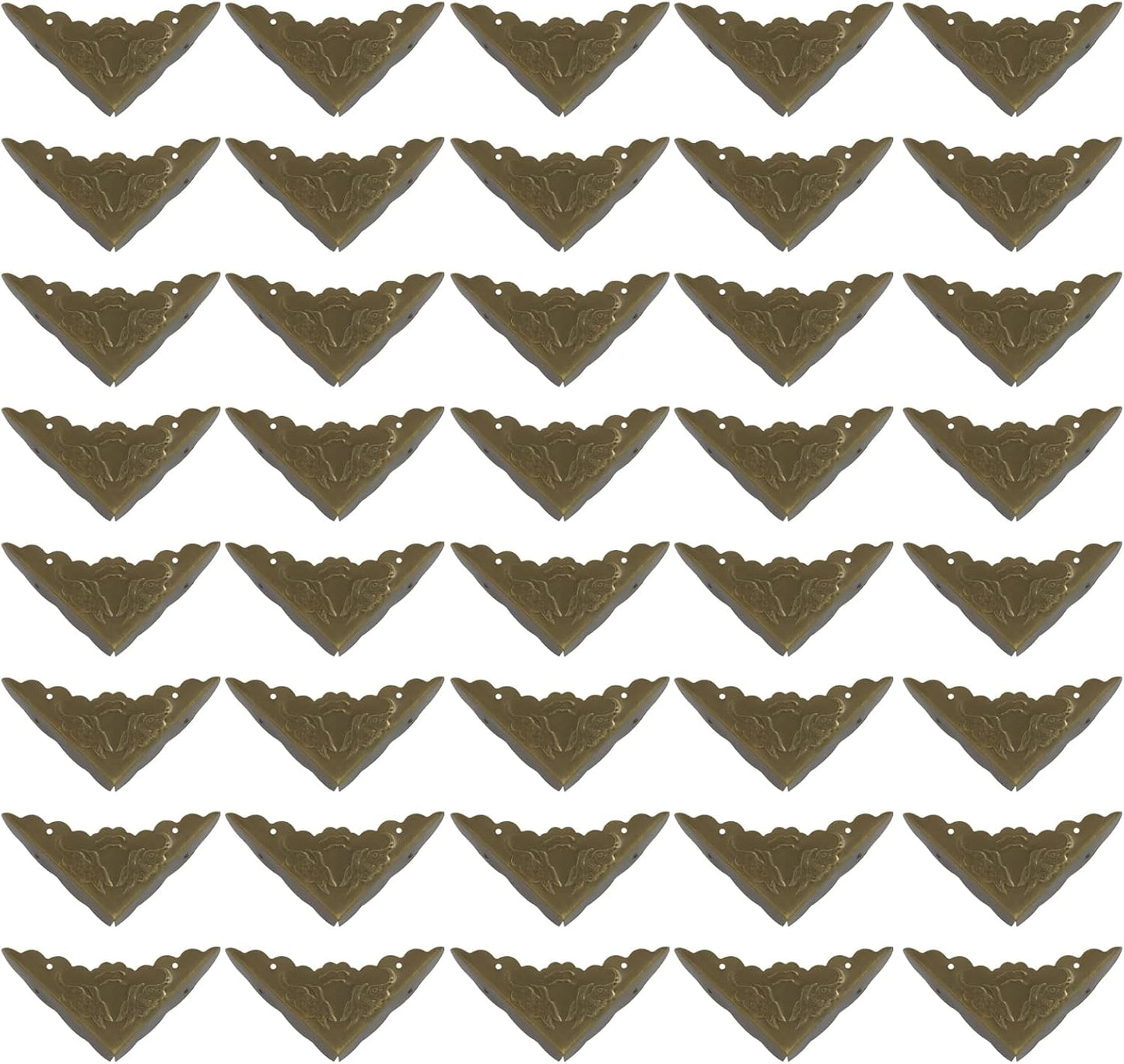 40 Protectores Esquina Metal Bronce Antiguo para Muebles