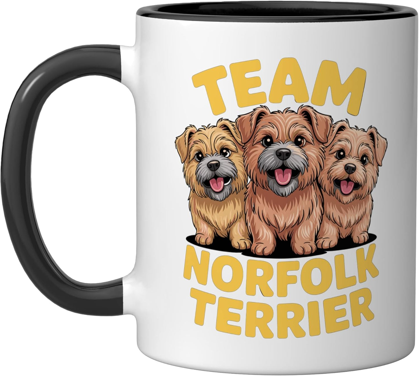 Taza Cerámica Perro Norfolk Terrier Negro/Blanco