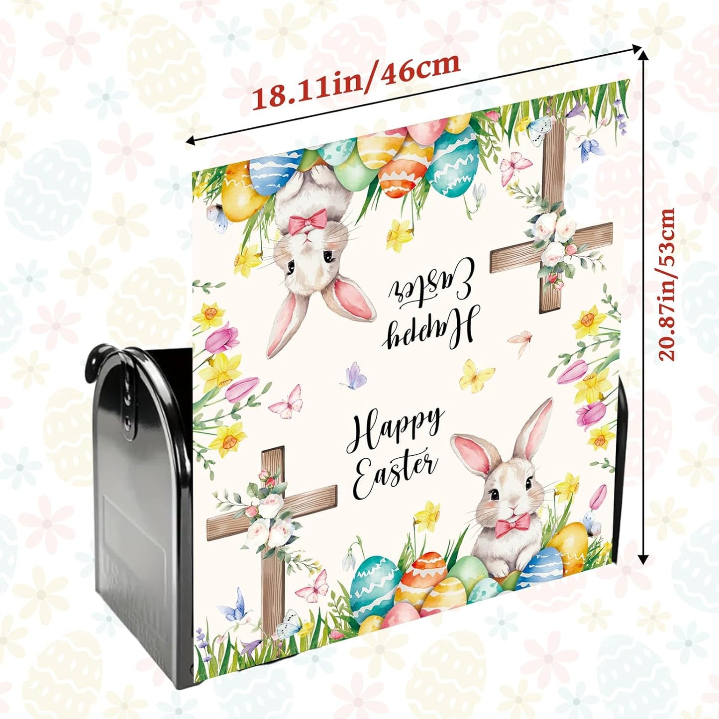 Fundas magnéticas buzón Pascua diseño huevo conejo 18x21pulg