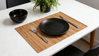 Mantel individual de bambú japonés chino resistente al calor y lavable