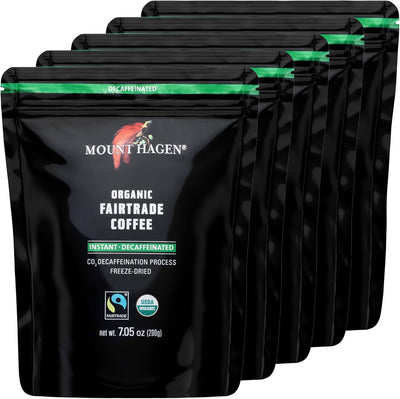 Café descafeinado instantáneo orgánico Mount Hagen 5x7oz