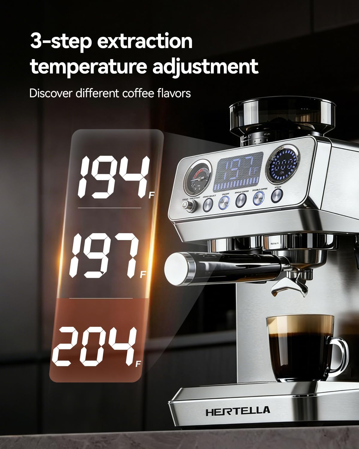 Cafetera Espresso Acero Inox 20 Bar Espumador Leche