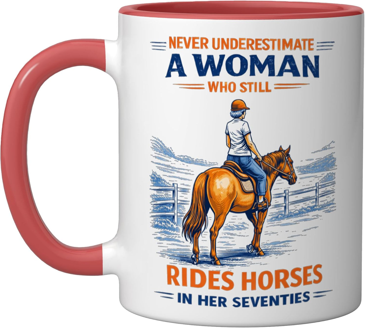 Taza Cerámica Roja/Blanca para Mujer 70s