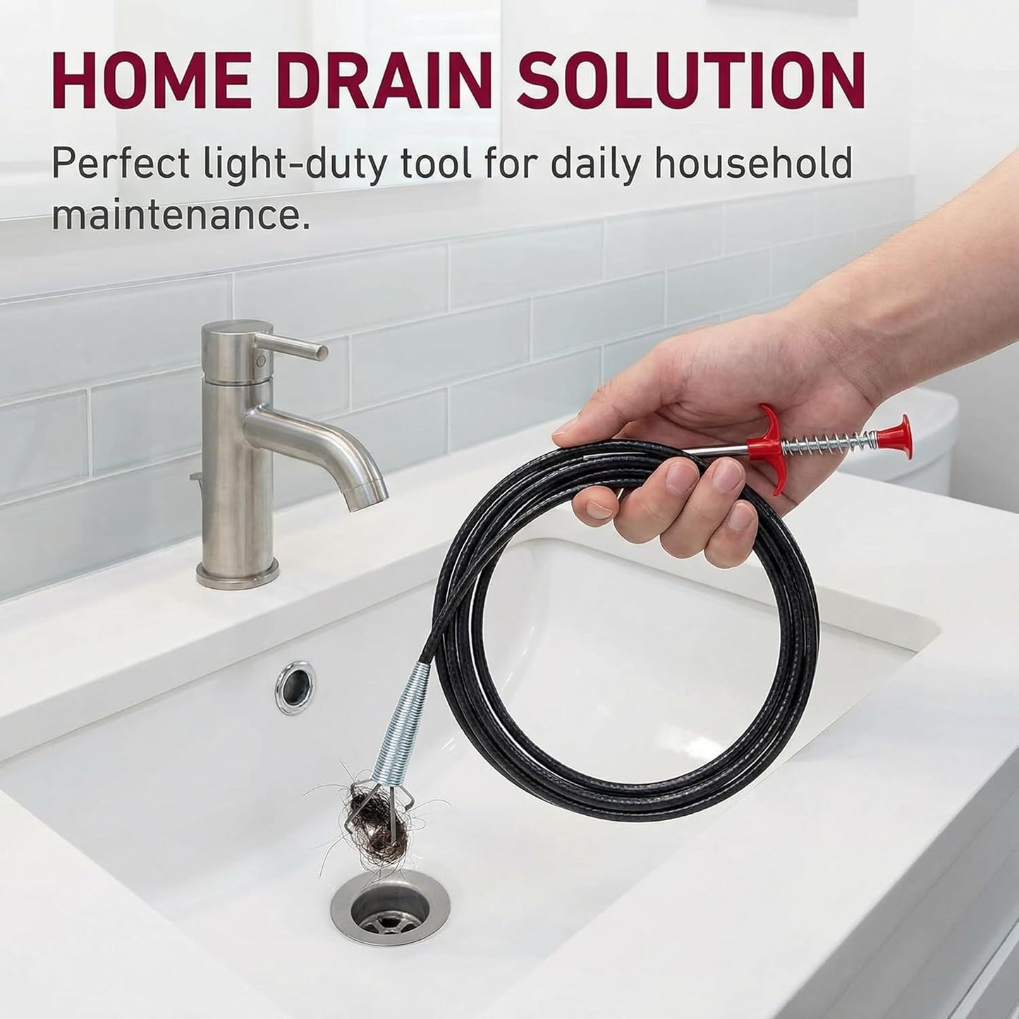 Serpiente drenaje 35ft para baño cocina bañera ducha