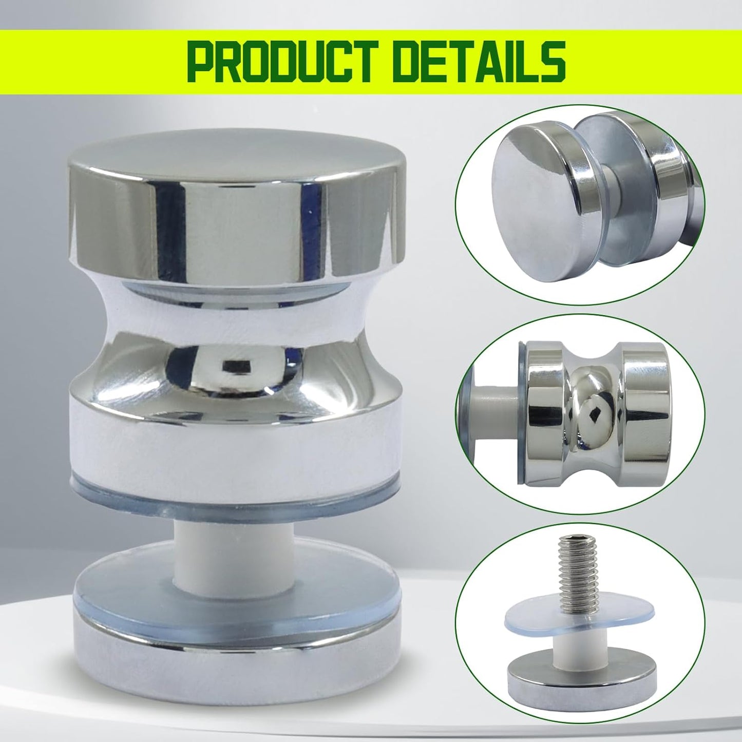 Manija puerta ducha acero inox perilla cromada