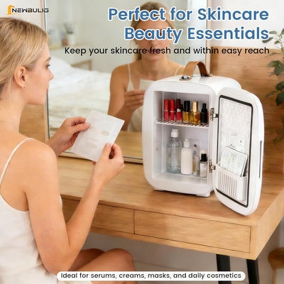 Mini refrigerador portátil 4 L para dormitorio, oficina y automóvil con asa