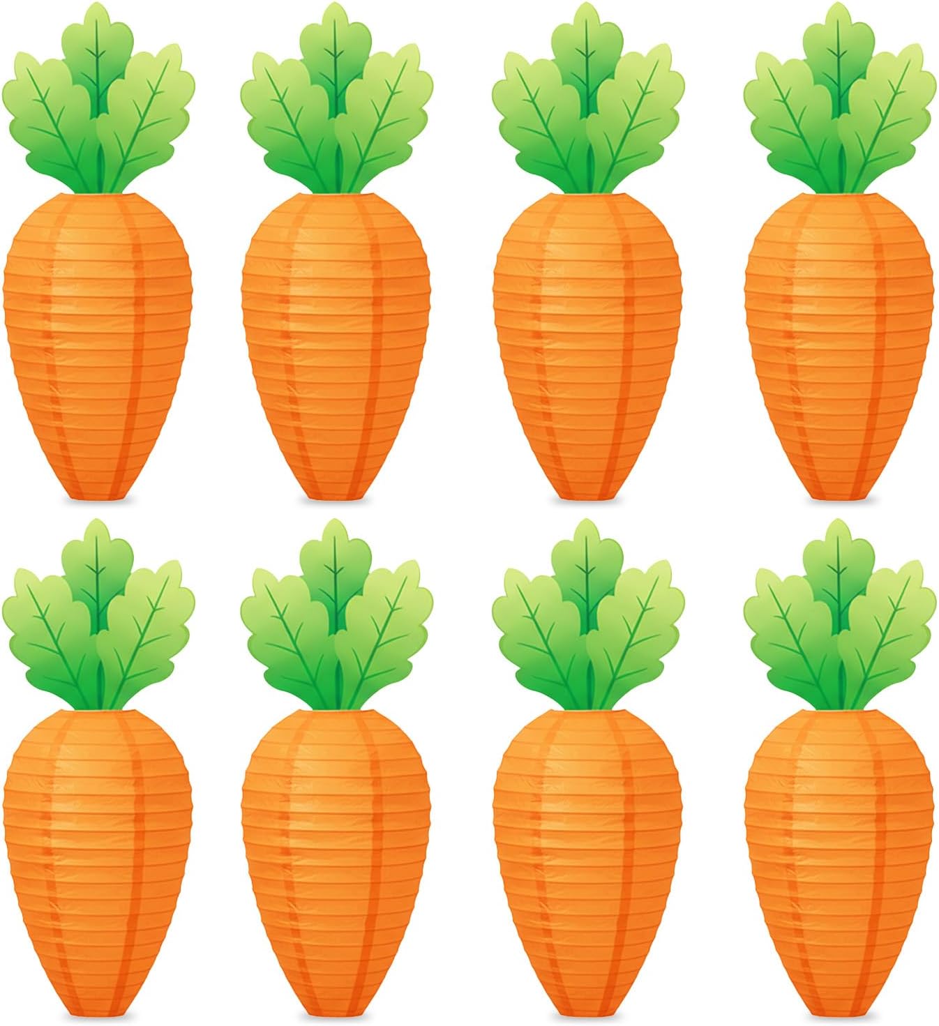 Pack 8 Faroles Zanahoria Pascua 8pulg Interior Exterior