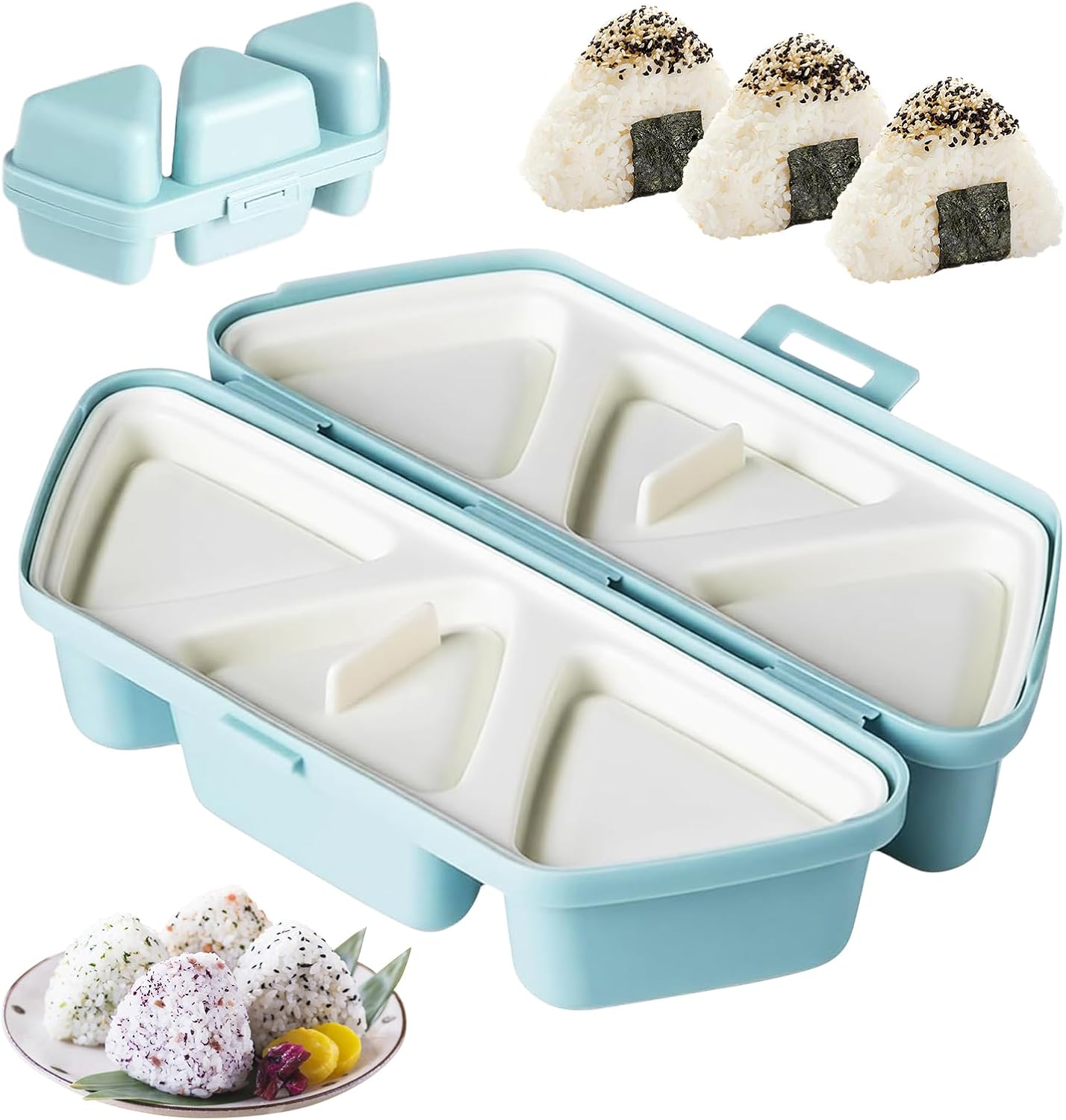 Juego de moldes de onigiri 6 en 1 antiadherente plegable