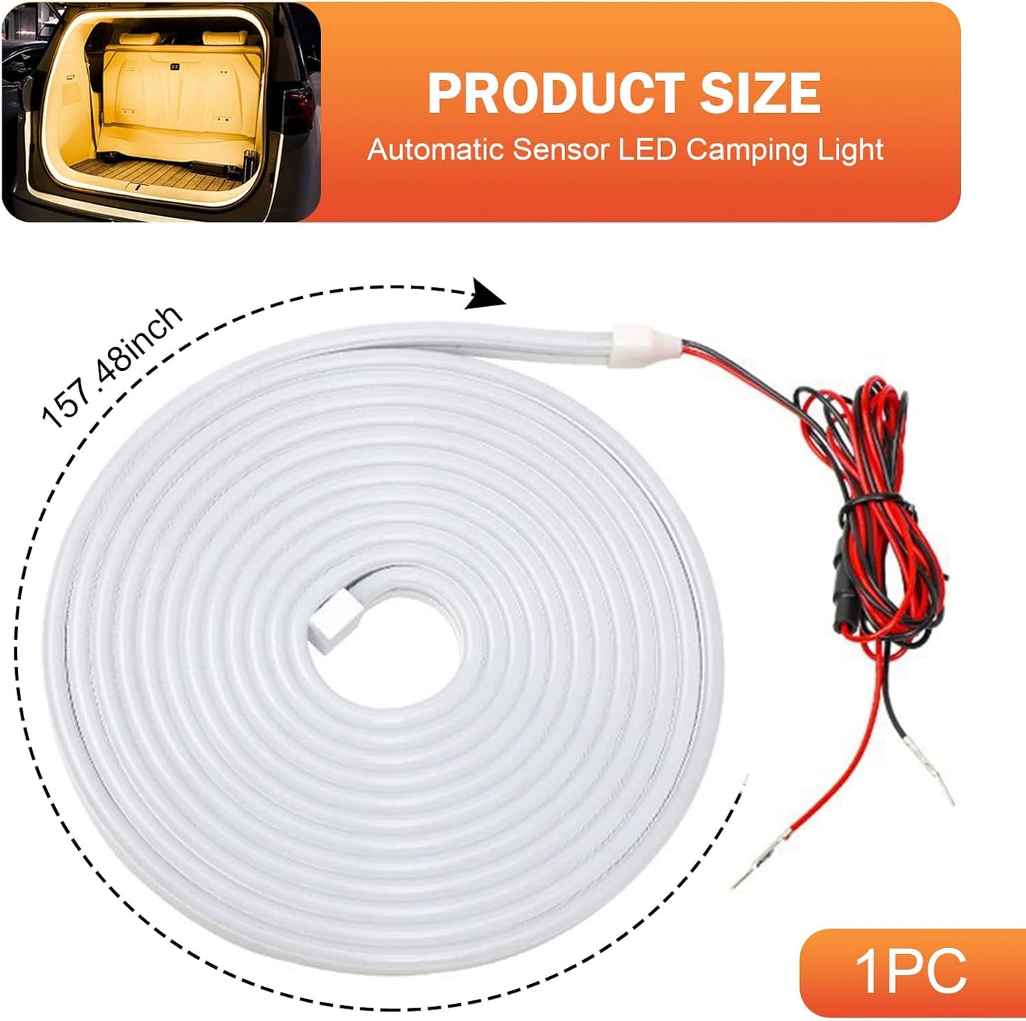 Tira Luz LED Automóvil Flexible 13.12pies Zona Carga Trasera