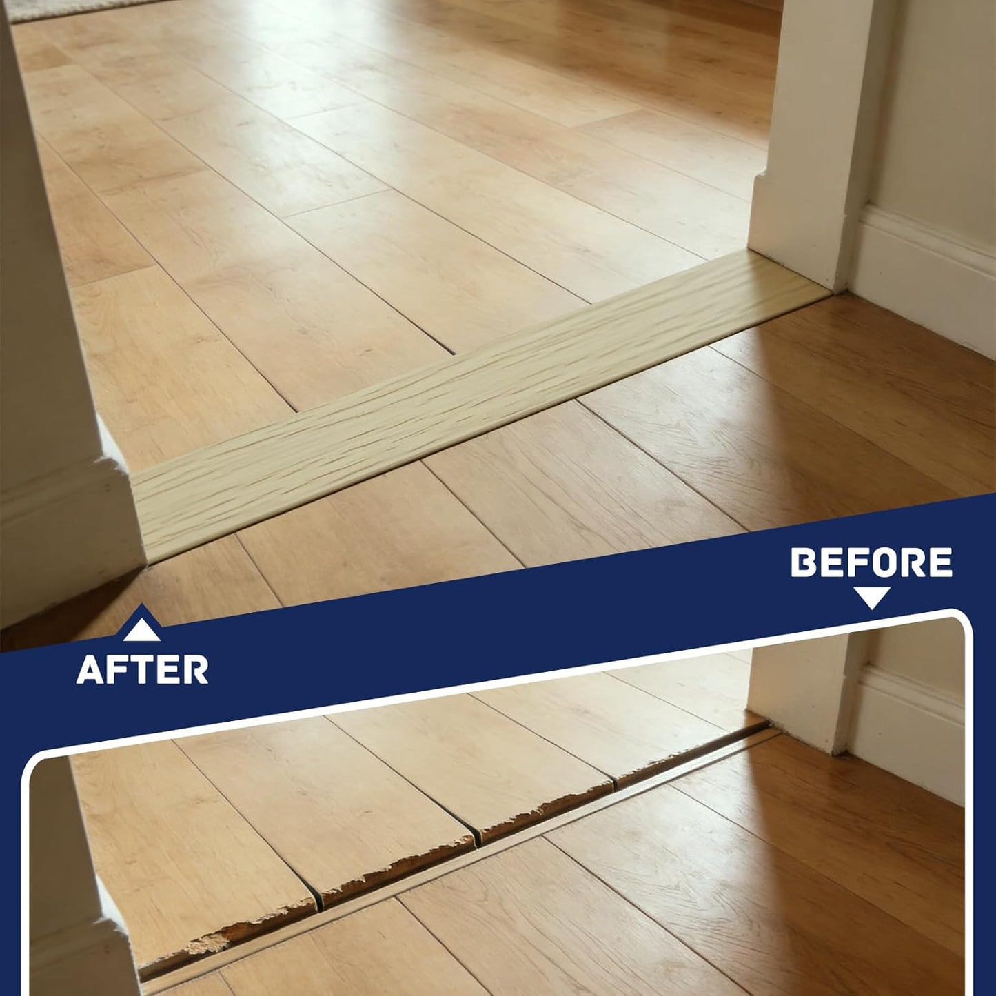 Tira transición autoadhesiva 5x1.97pulg para puerta azulejo madera