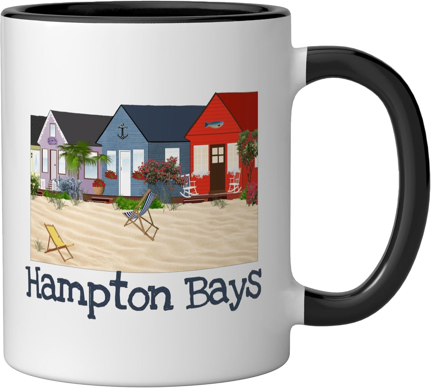 Taza cerámica Hampton Bays Long Island Black/White