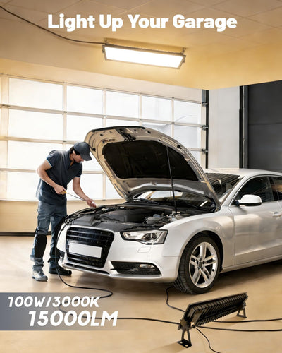 Luces LED enchufables aluminio 100W 15000lm para garaje