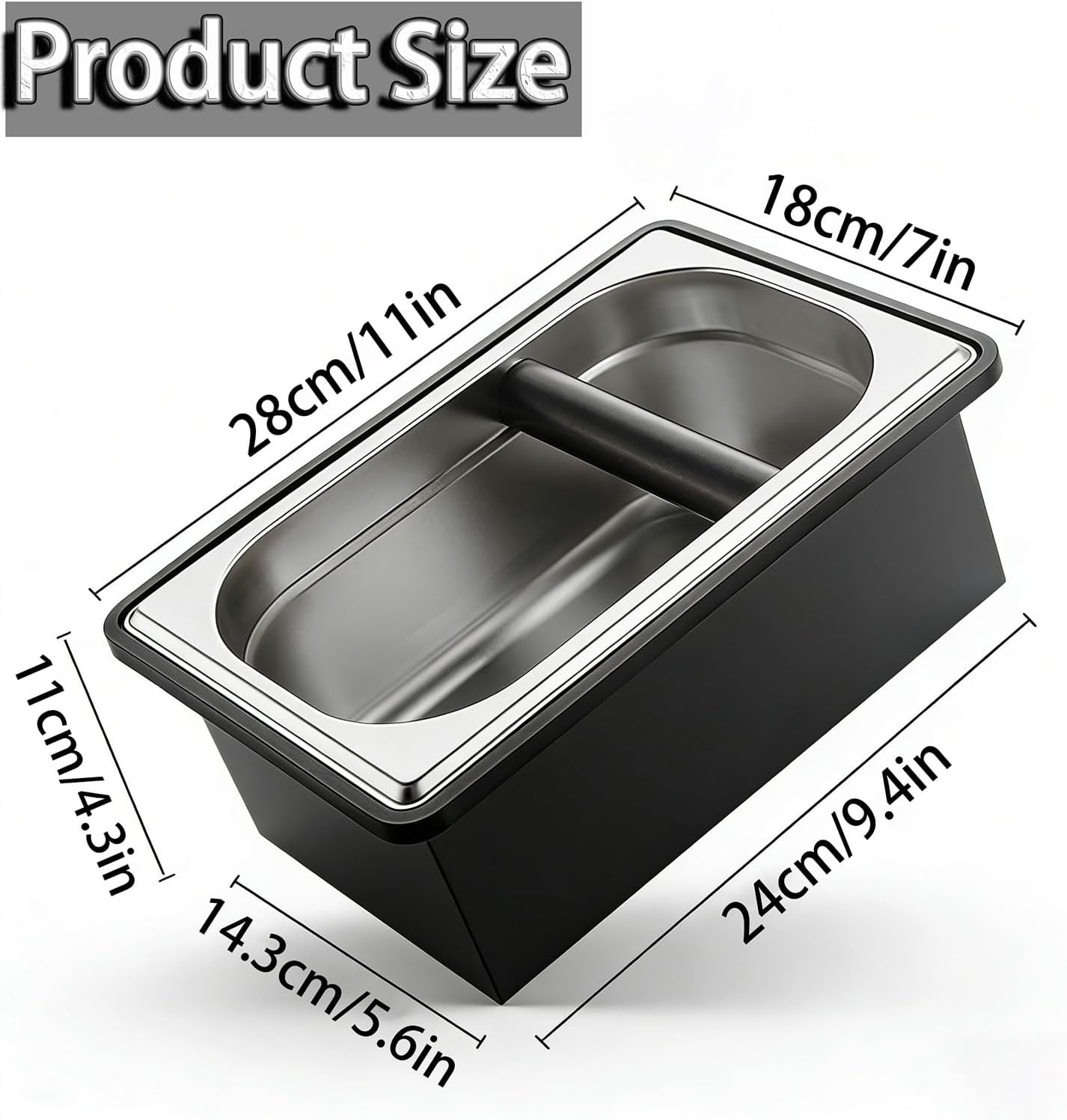 Caja acero inox para Espresso Knock y café italiano