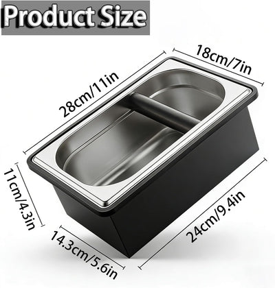Caja acero inox para Espresso Knock y café italiano