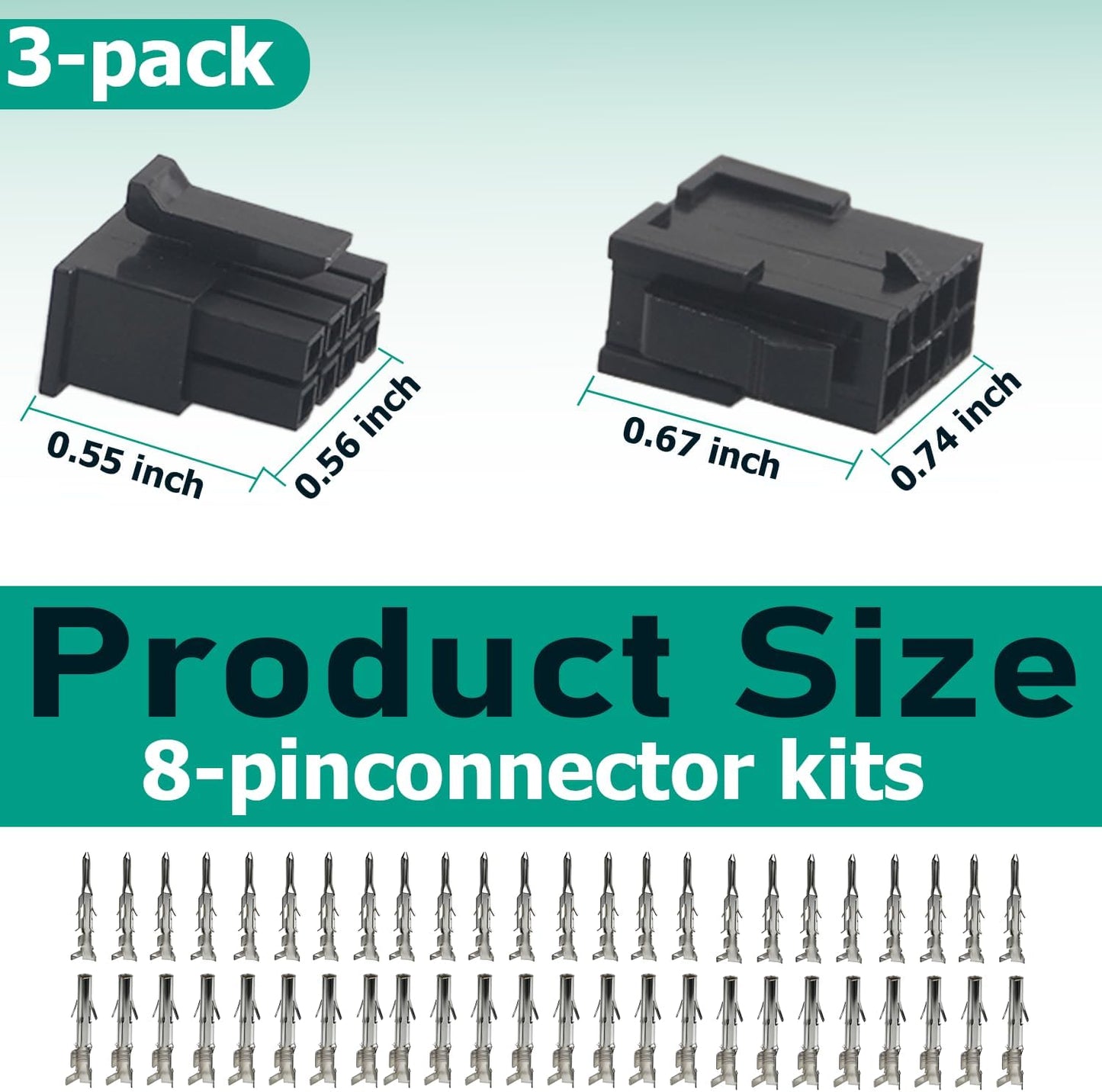 3 Set Conectores 8 Pines 18-24 AWG Industria Comp Molex