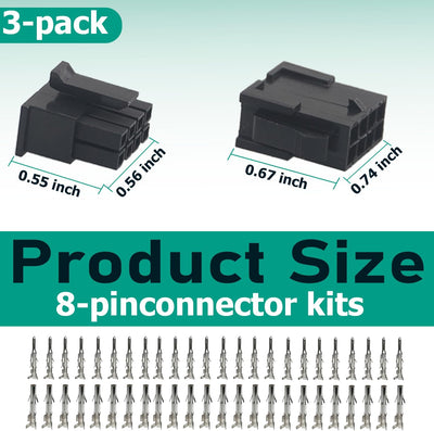3 Set Conectores 8 Pines 18-24 AWG Industria Comp Molex