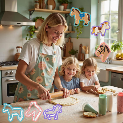 Juego de cortador de galletas de caballo de acero inoxidable 3 piezas