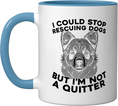 Taza Cerámica para Rescate de Perros Azul/Blanco