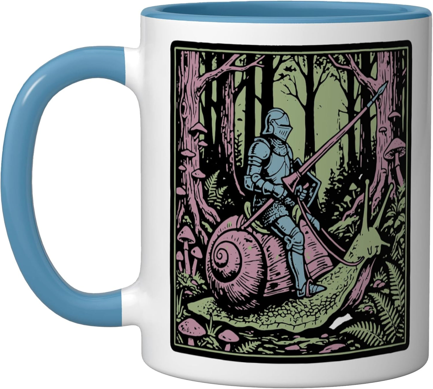 Taza de cerámica con diseño de caracol Knight Riding