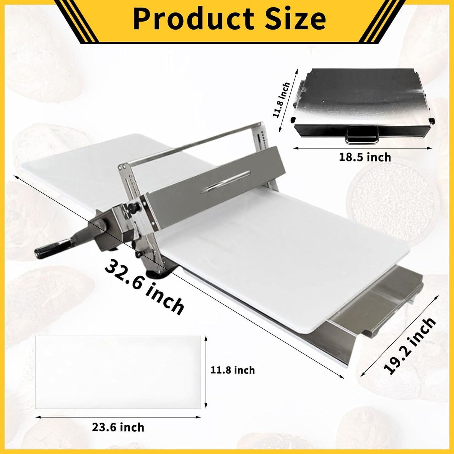 Máquina laminadora de masa para el hogar de acero inoxidable