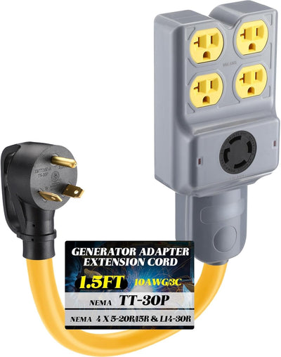 Cable extensión generador RV 1.5pulg NEMA TT-30P a 5-20R/5-15R y L14-30R