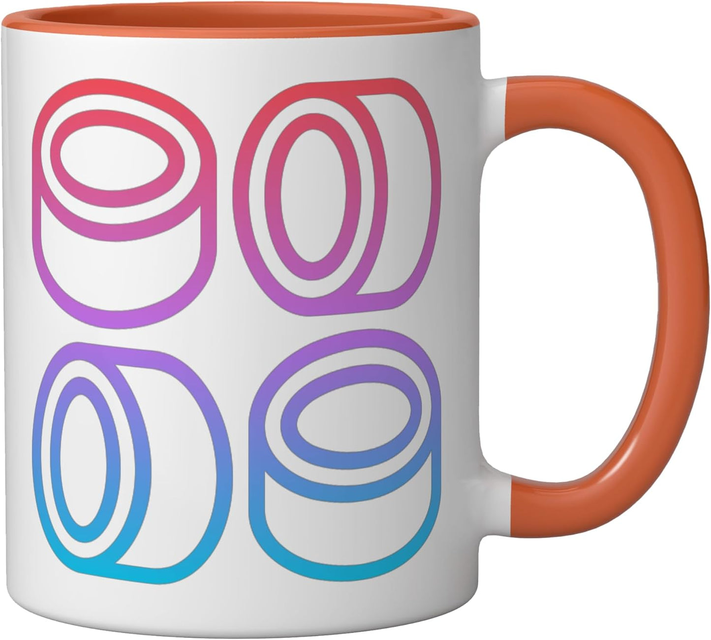 Taza cerámica para pasta Ditalini naranja/blanca