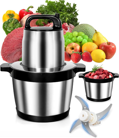 Picadora eléctrica de carne 1200W acero inox 6L 2 vel 4 cuchillas