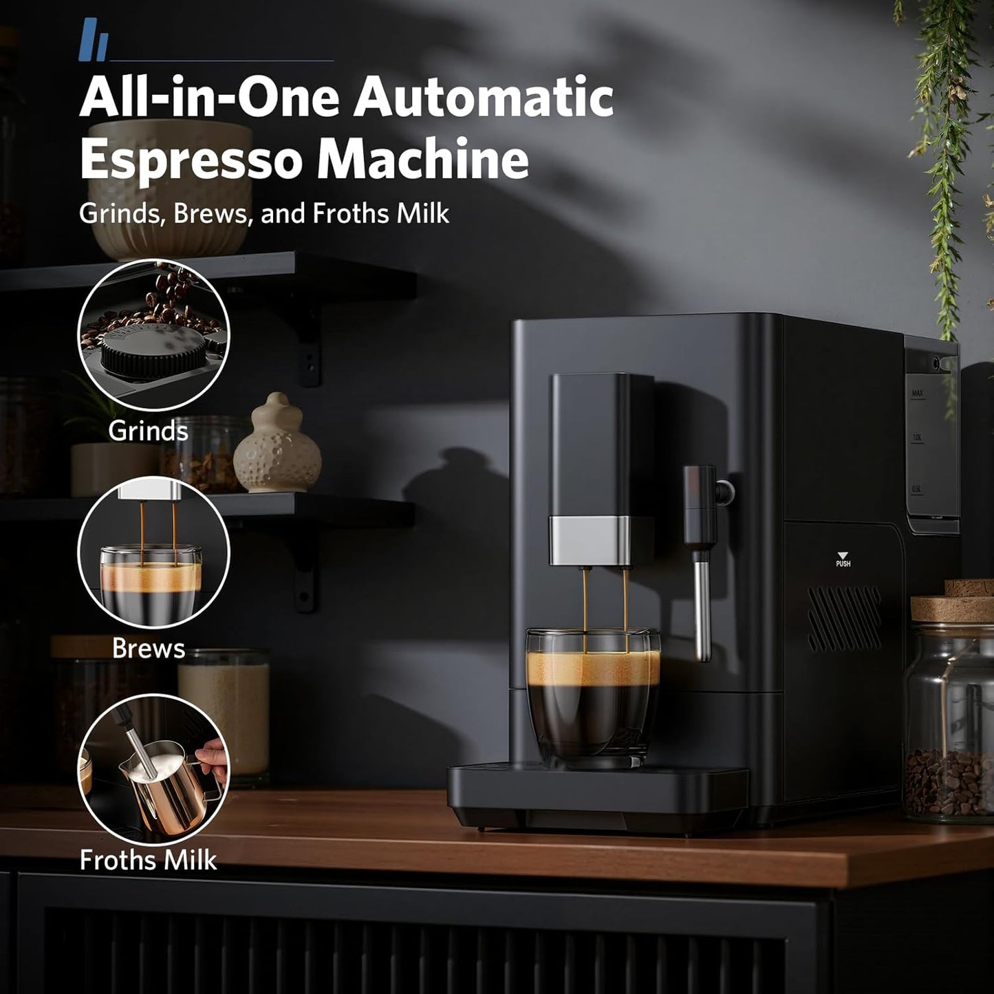 Cafetera Espresso Automática 20 Bar Espumador Leche