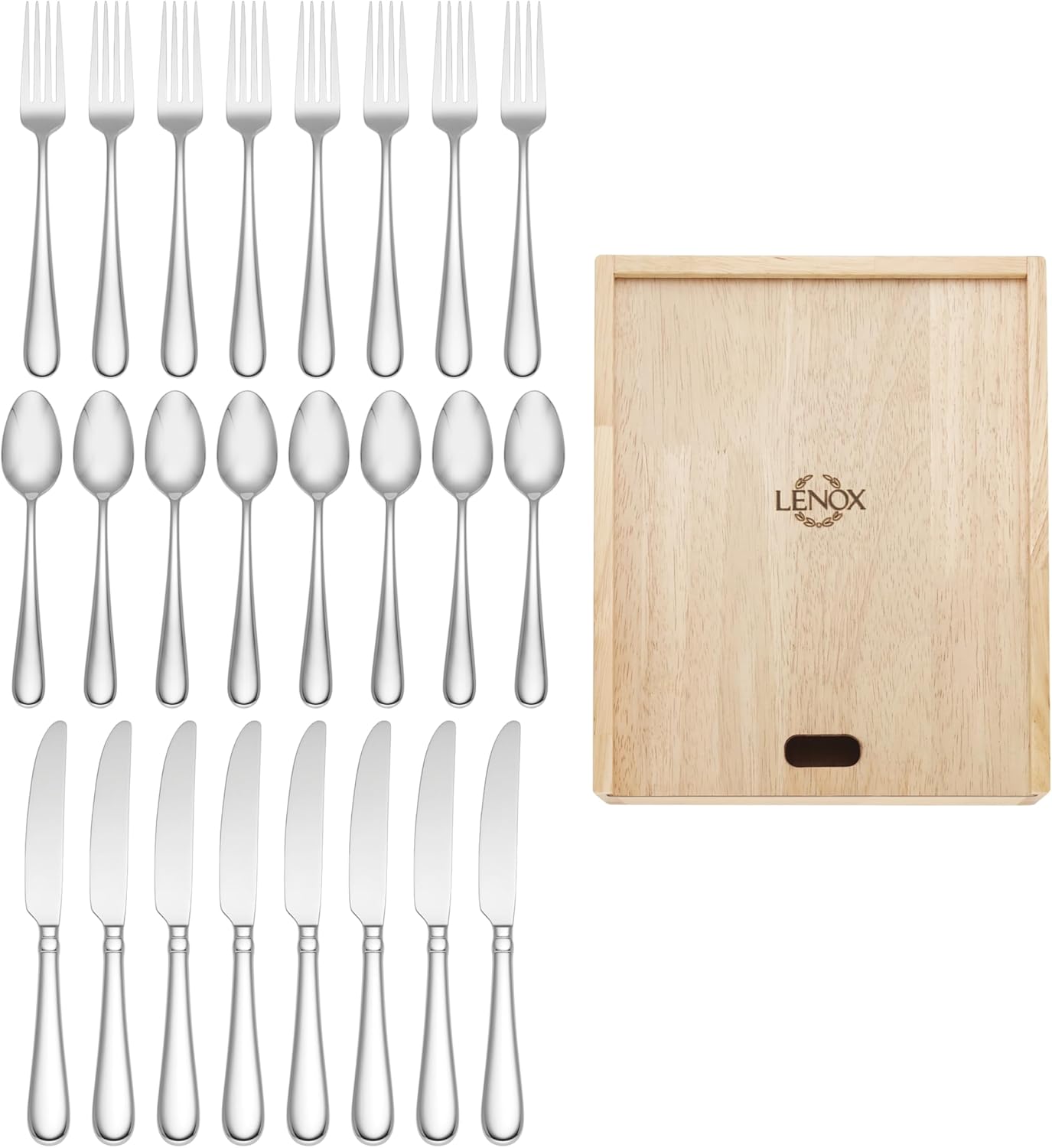 Set 24 Pzas Cubiertos Acero Inox 18/10 Cadena Plateado