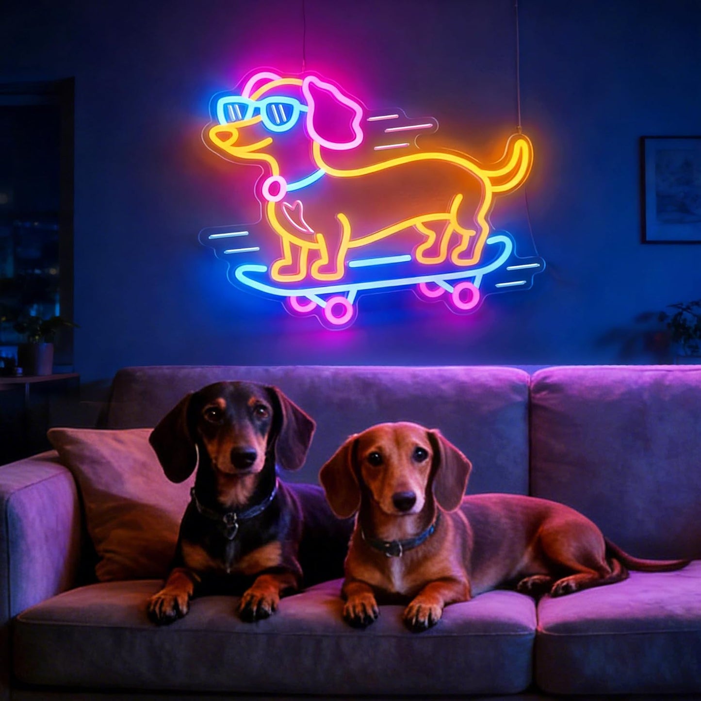 Letrero neón monopatín LED para dormitorio y fiestas