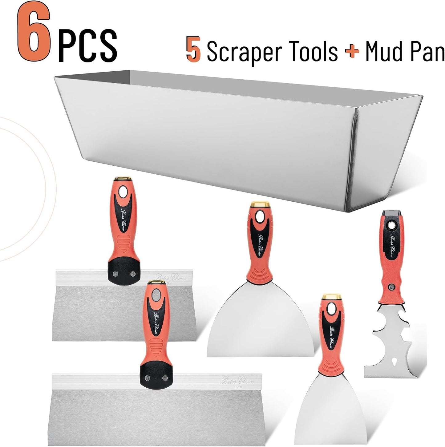 Set 6 Pzas Herramientas Yeso Acero Inox Pulgadas